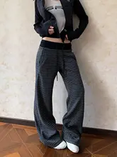 ストライプデザインのフィットパンツ【ウエストゴム・スポーツ用・微フレア】