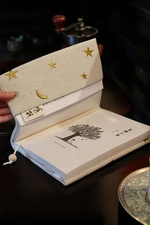 刺繍デザインのA5/A6手帳【布製・手作りノート・日記用】