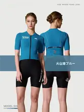 女性用反射材入り短袖サイクリングウェア【軽量・UVカット・ロードバイク用】