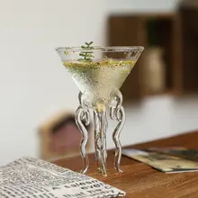 クラゲカクテルグラス タコグラス ジュース飲料 冷たい飲み物 ミルクセーキ シェイブアイス ガラス製 創造的