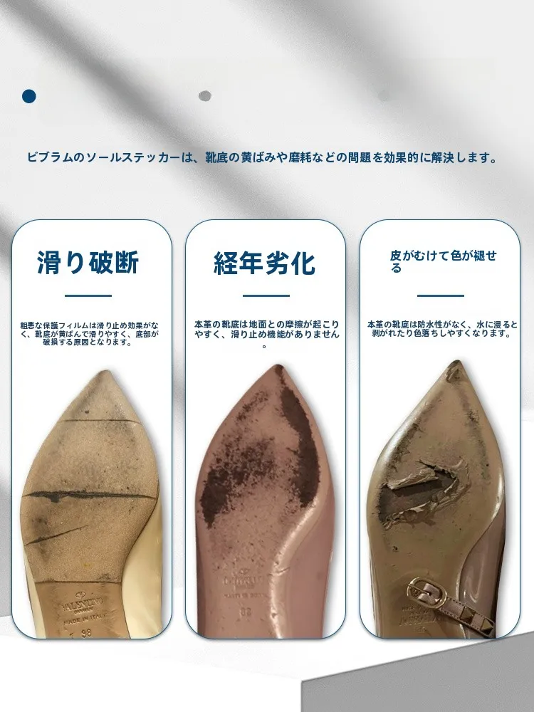 チャンネル用靴底保護シール：ラバー素材による摩耗防止と滑り止め性能