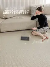 防水加工の高級感あるリビング用ラグ【クリーム色・ソファ・テーブル用・大判】（セットアップ対応）