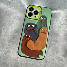 趣味のユニークなカートゥーンデザインiPhone対応ケース【フルカバー・衝撃吸収・シリコン素材】