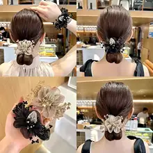 スターモチーフのオーガンジー発髪リング【エレガントなバンヘアアクセサリー・シンプルデザイン】