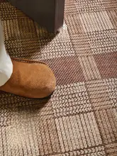 高級感のあるレトロ風洗える玄関マット【耐摩耗性・滑り止め付き・擬似麻素材】