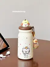 可愛い猫デザインの保温マグカップ【ストロー付き・星柄・学生向け】