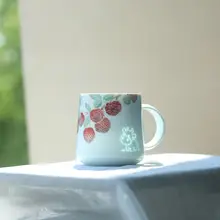 手描き景德鎮陶器牛マグカップ【高級ギフト・美しいデザイン】（セットアップ対応）