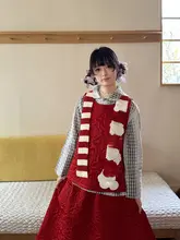 手作りビーズ付きの赤白ストライプロングスカーフ【極上の柔らかさ・着回し可能】