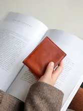 本革ヴィンテージカードホルダー薄型第一層牛革