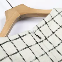 刺繍デザインのチェック柄コットンワンピース【冬用・極上の柔らかさ・ビーズ装飾】