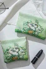 モネ風油絵化粧ポーチ【マチ付き・ポケット付き・ミニサイズ】（セットアップ対応）