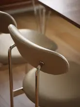 北欧風シンプルデザイン！ステンレス製防錆メタル真皮ソフトパッディングオフィスチェア【ダイニング用】