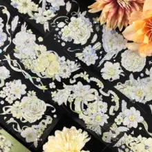 淡い黄色の花柄マスキングテープ【手帳用・可愛いデザイン】