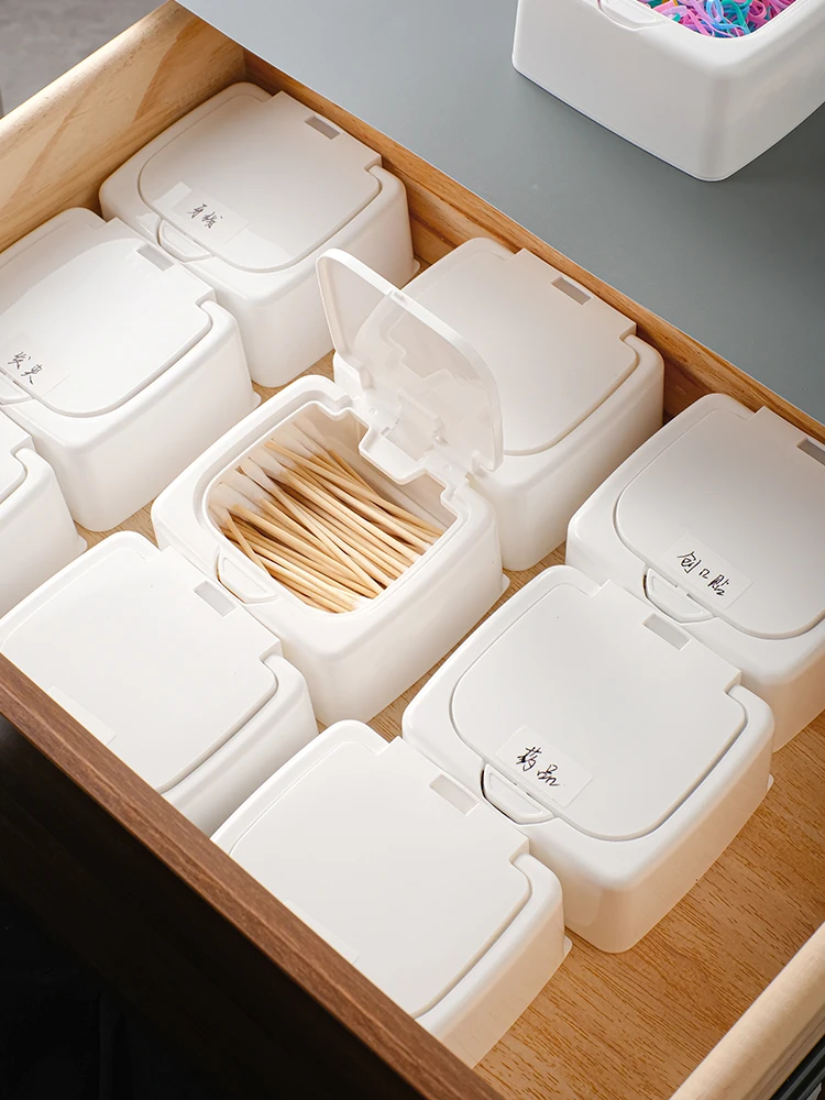 収納ボックス デスク用 小物整理 シンプルデザイン 防塵蓋付き