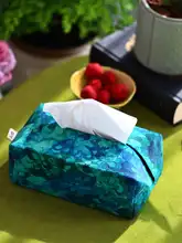 花柄デザインのティッシュケース【布製・レトロ・洗面所用】