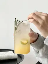 角型ガラスカップ 家庭用 透明 夏のジュースカップ 冷たい飲み物カップ インスタコーヒーカップ ミルクカップ 飲水カップ