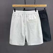 フィットの白いショートパンツ【ウエストゴム・夏用・カジュアル・メンズ】
