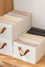 収納に便利！折りたたみ式衣類収納ボックス【布製・コットン麻・クローゼット用・仕分け収納】