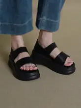 羊皮製 厚底サンダル【夏用・レトロ・カジュアル・ローマ風】
