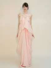 ロマンティックなリボン付きロングフリンジベール【結婚式用・水晶パール装飾】