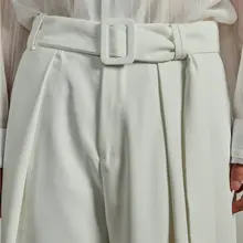 感あるデザインのワイドパンツ【高級感のある飾り帯付き・カジュアルスタイル・穴あけ不要】（セットアップ対応）