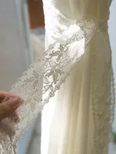 HEGALY 刺繍レースカーテンタッセル【白・ヴィンテージ風・ロマンティックデザイン】