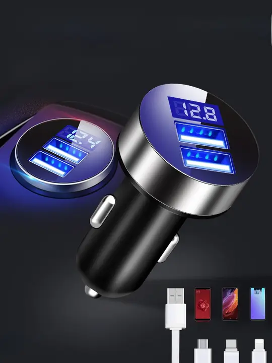 多機能カップ式車載充電器【USB・シガレットソケット・スマートフォン対応】