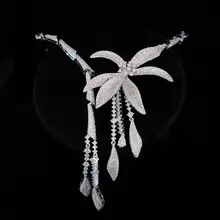 ダイニーニのデイジーロングピアス＆ネックレスセット【エレガントデザイン・パーティー用・結婚式アクセサリー】