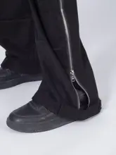 PMET スエードジッパー付きワークパンツ【多ポケット・秋冬用・ストレートカット】