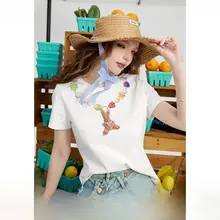 妖精のポケット・レインボーネックレスプリントTシャツ【女性用・フィットデザイン】