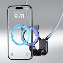 マグネット首掛けスマートフォンスタンド【アウトドア・自転車・釣り用】