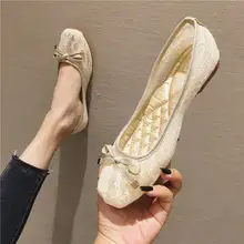 夏のファッションメッシュフラットシューズ【角型トゥ・通気性・浅口デザイン】