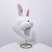 大白兔デザインの動物キャップ【パーティー用・ユニークなフォトプロップス・コスプレ帽子】