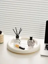 回転式デスクトップトレイ【北欧風・単色・化粧品収納・香りディスプレイ】