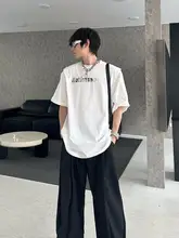 デザイン性抜群のプレス加工Tシャツ【ファッション字母プリント・シンプルなフィット感】