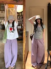 シンプルデザインのストライプワイドパンツ【気持ちよく快適・フィット・女性用】