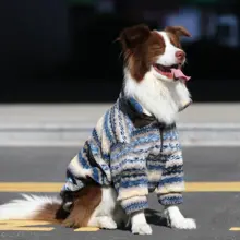 大型犬用 羊毛風ジャケット【保温・ジッパー付き・秋冬用】