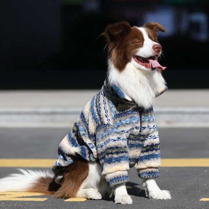 大型犬用 羊毛風ジャケット【保温・ジッパー付き・秋冬用】