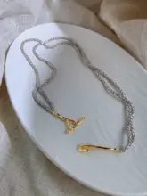 高級感ある天然グレーのバロックパール二重ツイストネックレス【首元を美しく演出】