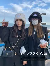 ボタン付き毛糸のニット帽【極上の柔らかさ・厚手・可愛いデザイン】