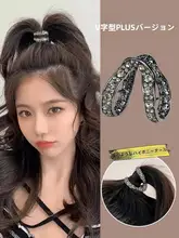 高馬尾用ヘアクリップ【半分お団子・V型デザイン・女性用】