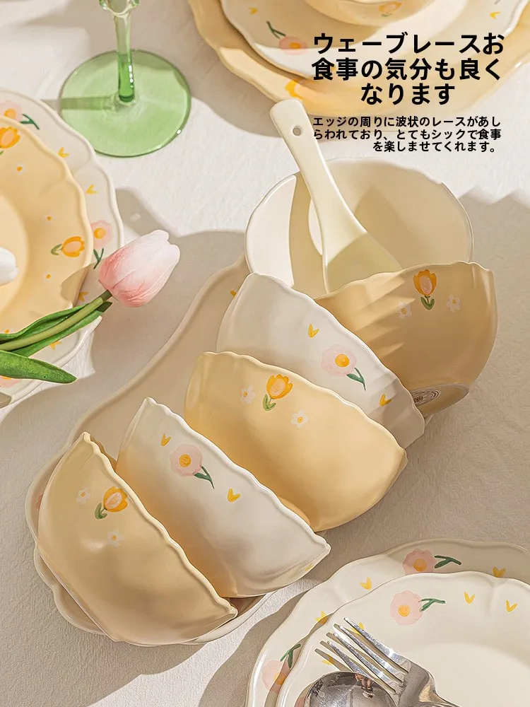 おしゃれで清新なデザインの皿セット｜康陌の植物花卉柄陶器が家庭やパーティーに合う理由
