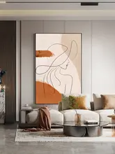 女性抽象線画 モダンデザイン 壁掛けアート【リビング用・ソファ背景】