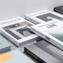 モダンスタイルのハードカバー模造書籍【装飾用・雑誌風・白黒ページ】