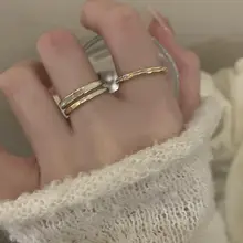 洗練されたデザインの二重層オイスターリング【スタイリッシュ・指輪用・ジルコニア装飾】（セットアップ対応）