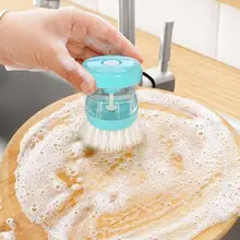 キッチン用洗剤機能付き鍋ブラシ【油汚れ防止・家庭用・液体追加可能】