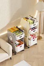 家用 多段プラスチック収納ボックス【キャスター付き・移動可能・収納ラック】