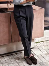 高級ウール使用のビジネスパンツ【3防・中高  腰・カジュアルデザイン】