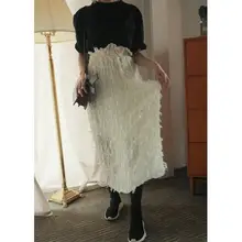 春用 レース飾りのゴムウエストスカート
