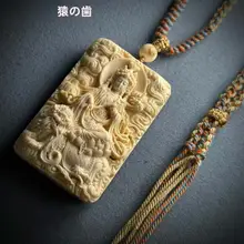 天然素材の猛犸の文殊菩薩手作りペンダント【果凍質感・コレクション用・ギフトボックス付き】